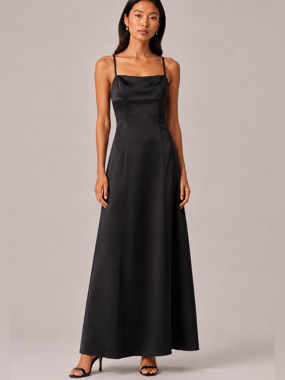 Vintage Nicole Miller New York City Black Satin Formal Gown Y2K Revival